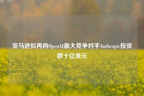 亚马逊拟再向OpenAI最大竞争对手Anthropic投资数十亿美元