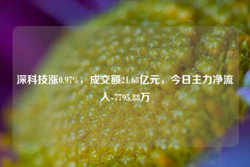 深科技涨0.97%，成交额21.68亿元，今日主力净流入-7795.88万