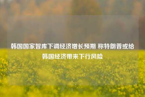 韩国国家智库下调经济增长预期 称特朗普或给韩国经济带来下行风险