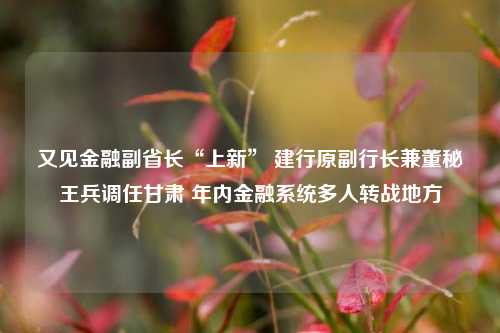 又见金融副省长“上新” 建行原副行长兼董秘王兵调任甘肃 年内金融系统多人转战地方