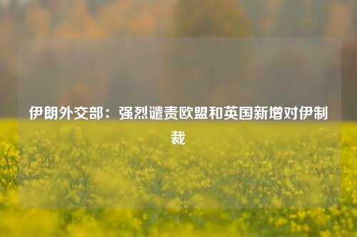 伊朗外交部：强烈谴责欧盟和英国新增对伊制裁